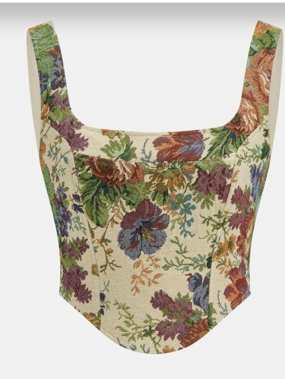 Commense Mini Skirt + Corset 2-PC Set Regency Core Floral Jaquard Print M NWT - Picture 2 of 7